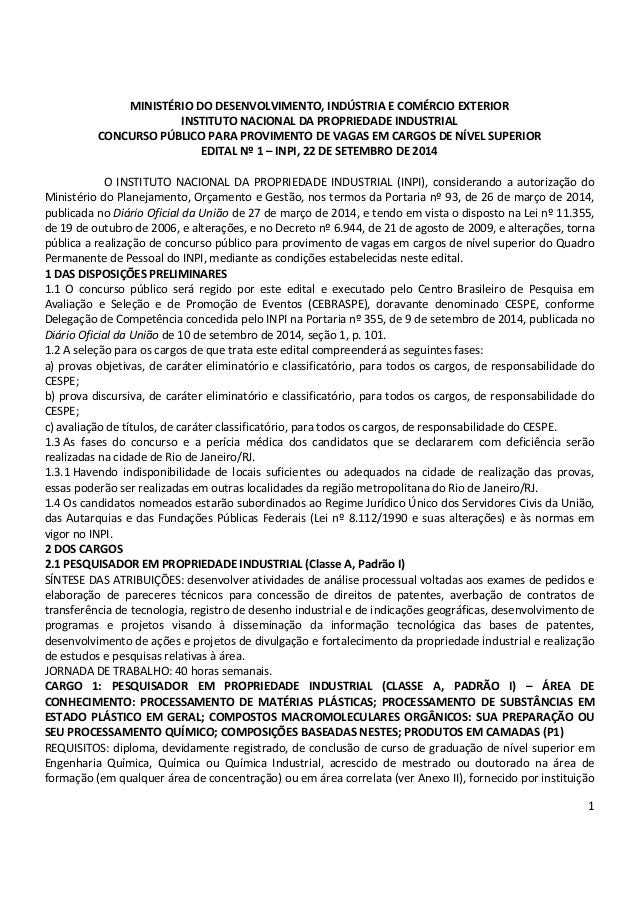 Instituto nacional da propriedade industrial Instituto nacional da propriedade industrial