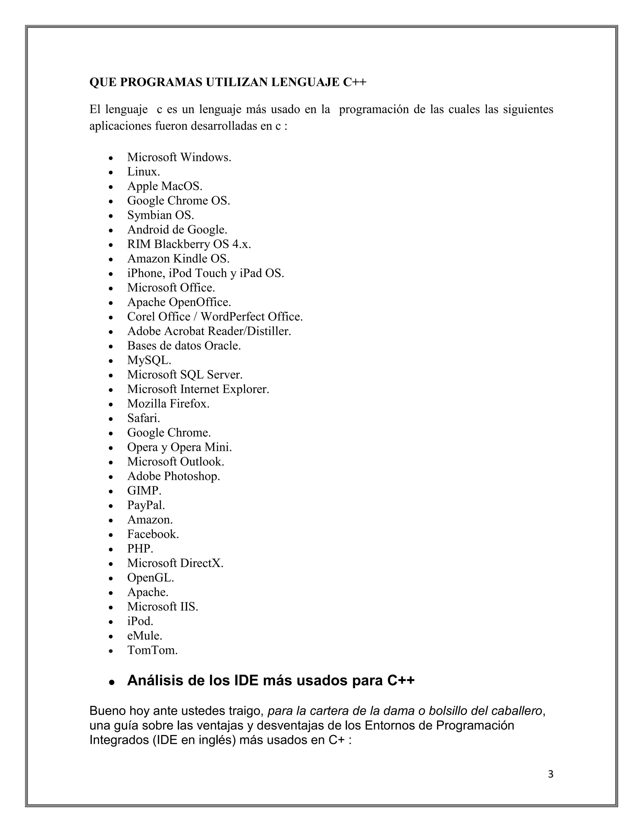 historia del lenguaje c++ | DOCX | Programming Languages | Computing