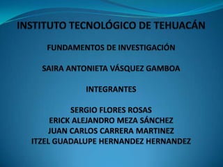 Instituto tecnologico de tehuacan PPT