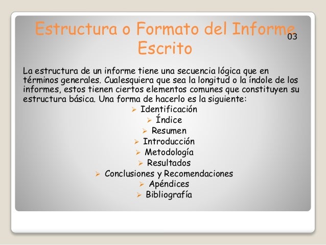 formato de informe escrito