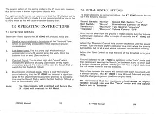 Instruction Manual Minelab XT 17000 Metal Detector English Language