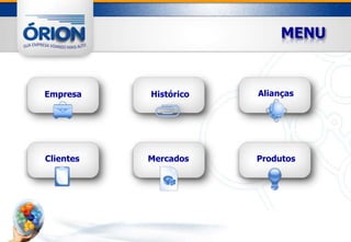 MENU


Empresa    Histórico   Alianças




Clientes   Mercados    Produtos
 
