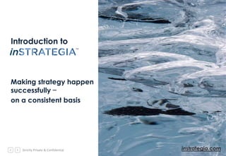 Strictly Private & Confidential
Introduction to
Making strategy happen
successfully −
on a consistent basis
instrategia.cominstrategia.com
 