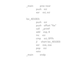 Reverse Engineering: C++ "for" operator