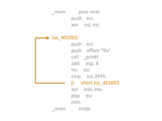 Reverse Engineering: C++ "for" operator