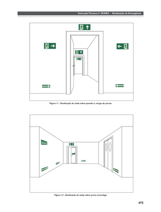 Instrução Técnica nº 20/2004 - Sinalização de Emergência




Figura 11 - Sinalização de saída sobre paredes e vergas de portas




     Figura 12 - Sinalização de saída sobre porta corta-fogo


                                                                                  475
 