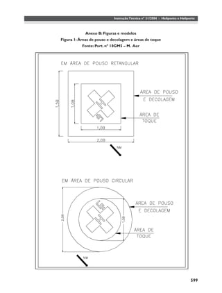 Instrução Técnica nº 31/2004 - Heliponto e Heliporto



             Anexo B: Figuras e modelos
Figura 1: Áreas de pouso e decolagem e áreas de toque
           Fonte: Port. nº 18GM5 – M. Aer




                                                                             599
 