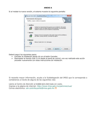 Programa Sua Instrucciones Instalacion SUA IMSS 3.4.6 | PDF