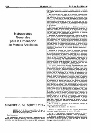 Instrucciones
      Generales
 para la Ordenación
de Montes Arbolados
 
