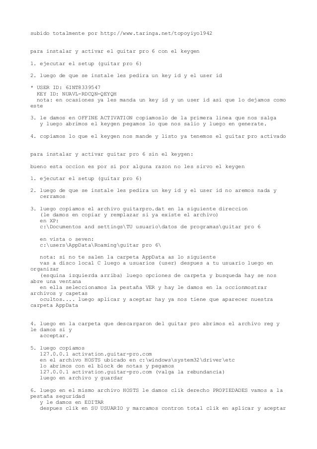 Guitar Pro 6 Keygen Offline Activation