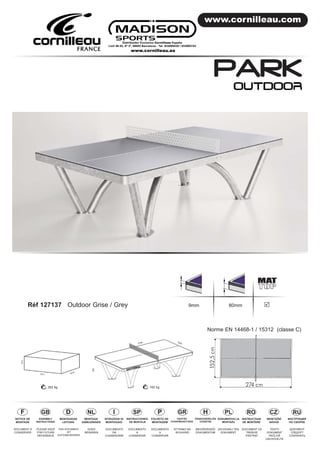 Instrucciones montaje mesa de ping pong cornilleau pro park
