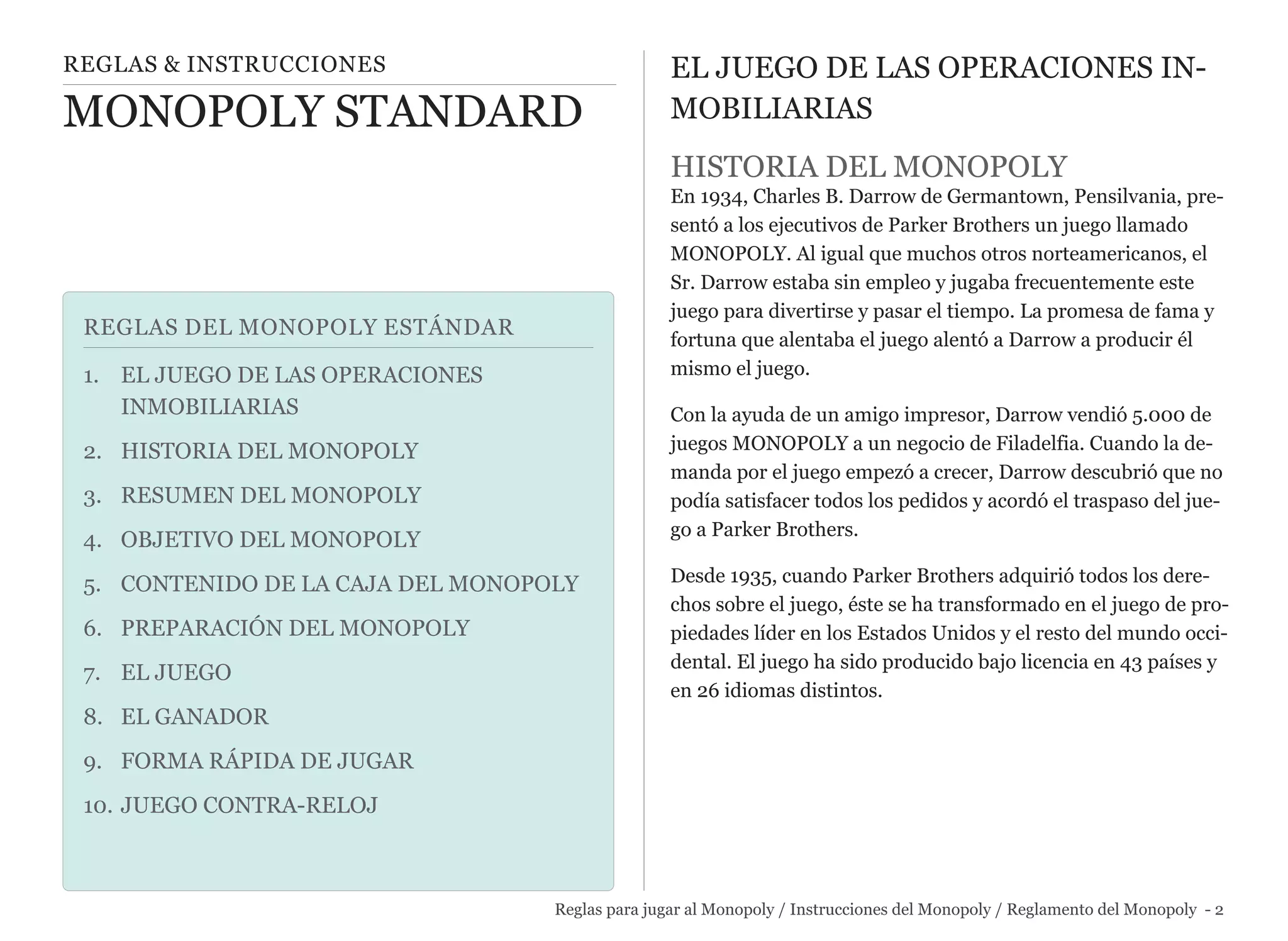 Monopoly: Instrucciones y reglas para jugar | PDF | Board Games and