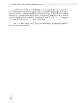 Instrucciones (tecal). Teste para la comprensión auditiva del lenguaje