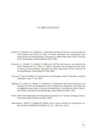 Instrucciones (tecal). Teste para la comprensión auditiva del lenguaje