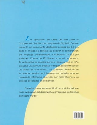 Instrucciones (tecal). Teste para la comprensión auditiva del lenguaje
