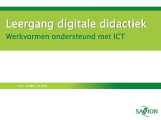 Werkvormen ondersteund met ICT Leergang digitale didactiek 