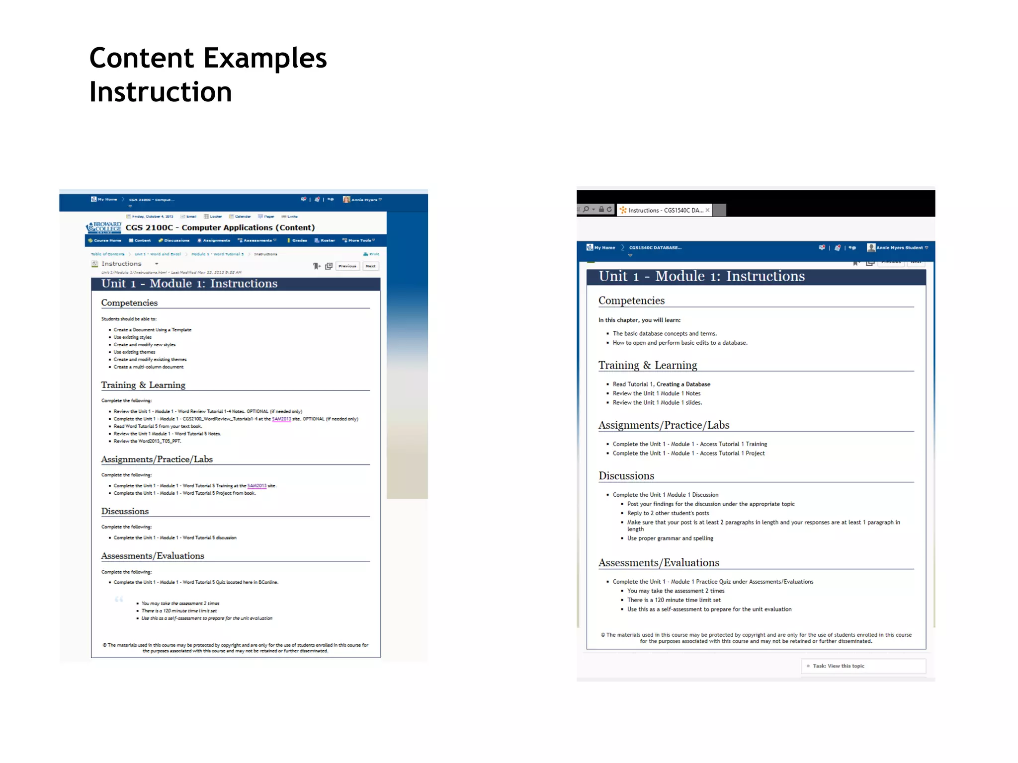 Content Examples
Instruction
 