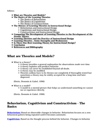 Instructional design learning theory | PDF