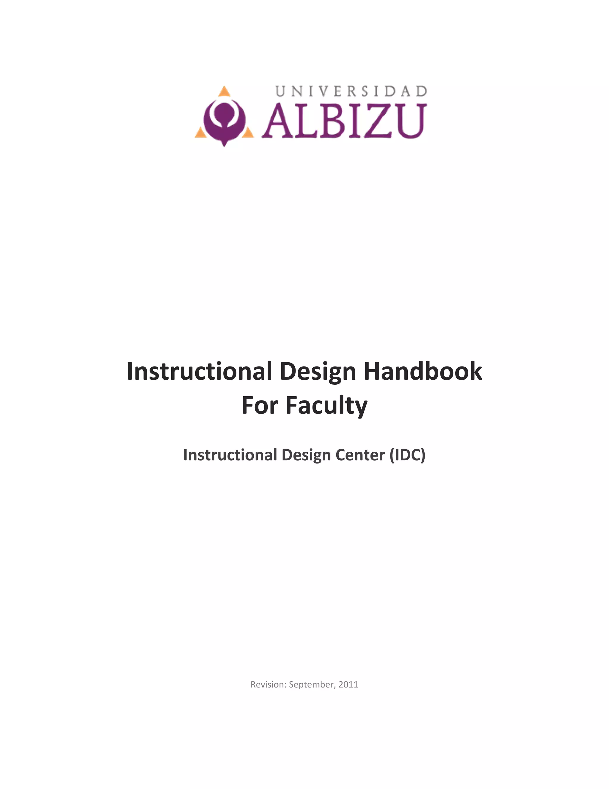 Professor Introduction Handbook Instructional design handbook compact | PDF