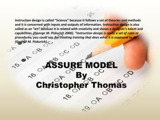 Instructional design model.wk.5.wiki.assure | PPTX