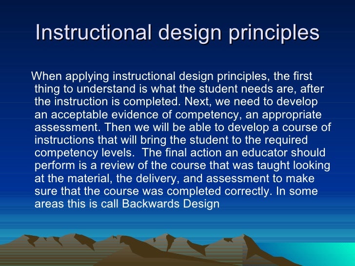 instructional design principles