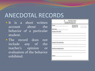 CONFERENCEA one-on-one conversation between the teacher and the student puts the student at ease so that it becomes easy to have a free and open exchange of information