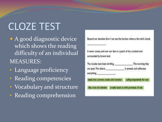 TEACHER TESTTwo types:Regular test – given over preciously taught content