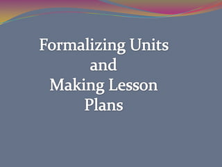 SETTING UP OF OBJECTIVESInstructional objectives describe the learning products or what the students are to expected to be able to do after being taught by the teacher.Objectives should be expressed in beahavioral terms to facilitate accurate evaluation of the learner’s performance.
