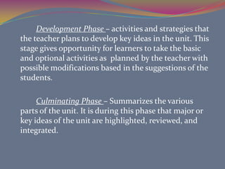 PREPARING AN OUTLINE OF SUBJECT-MATTER CONTENTThis will help in making clear the subject-matter content to be covered by the different learning activities and in visualizing the organizations of the unit.