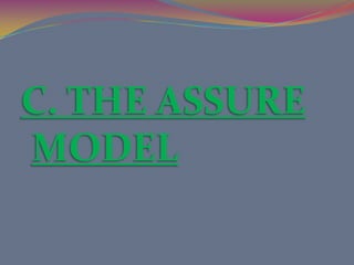 Assessing Learner’s CapabilitiesAssessment is the process of gathering information about a student in order to make decisions about his or her education.Designing, Selecting, Implementing  Learning ActivitiesLearning Activities includes the methods and strategies in implementing learning.