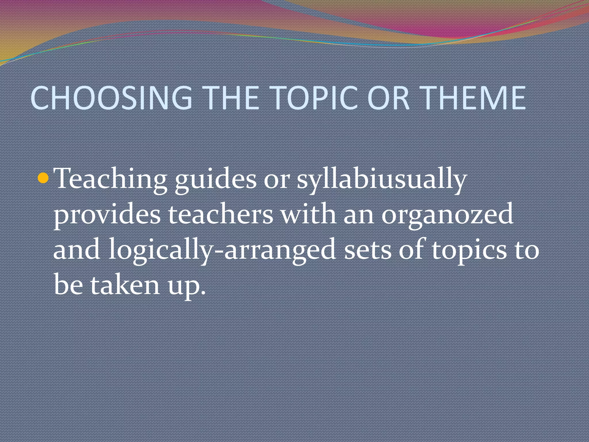 Formalizing Units and Making Lesson Plans