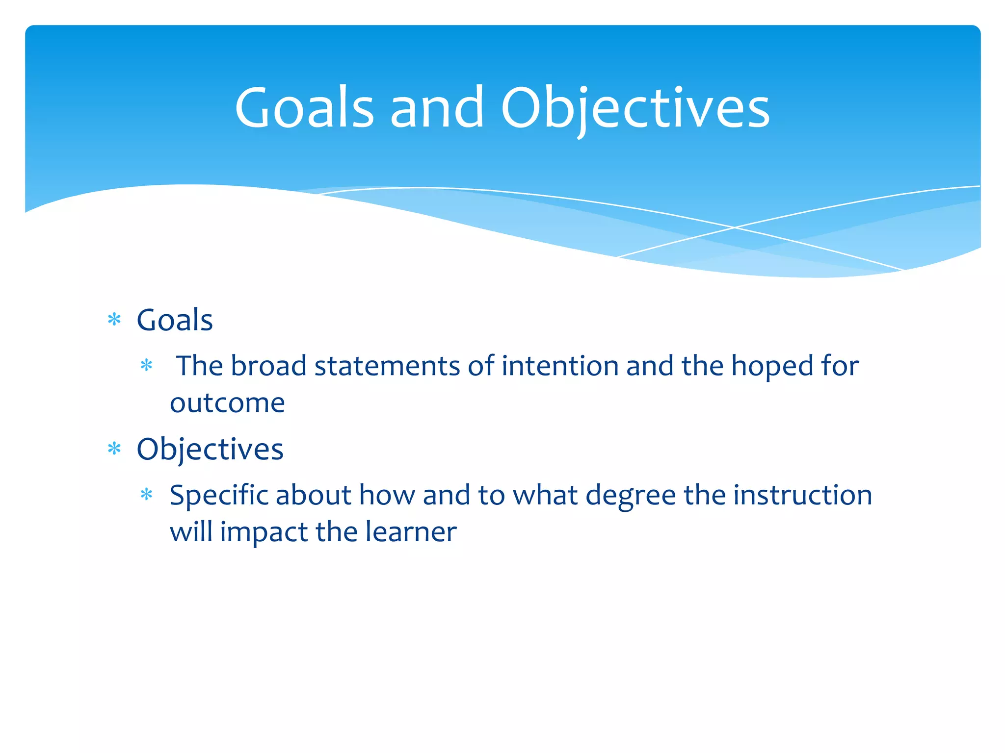 Instructional goals and objectives | PPTX
