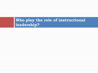 Who play the role of instructional
leadership?
 