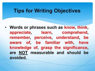 Instructional learning objectives | PPTX
