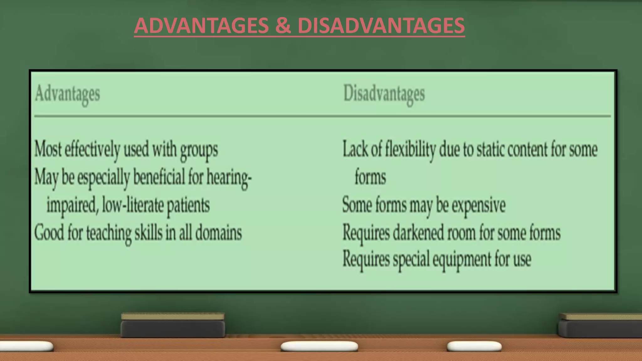ADVANTAGES & DISADVANTAGES
 