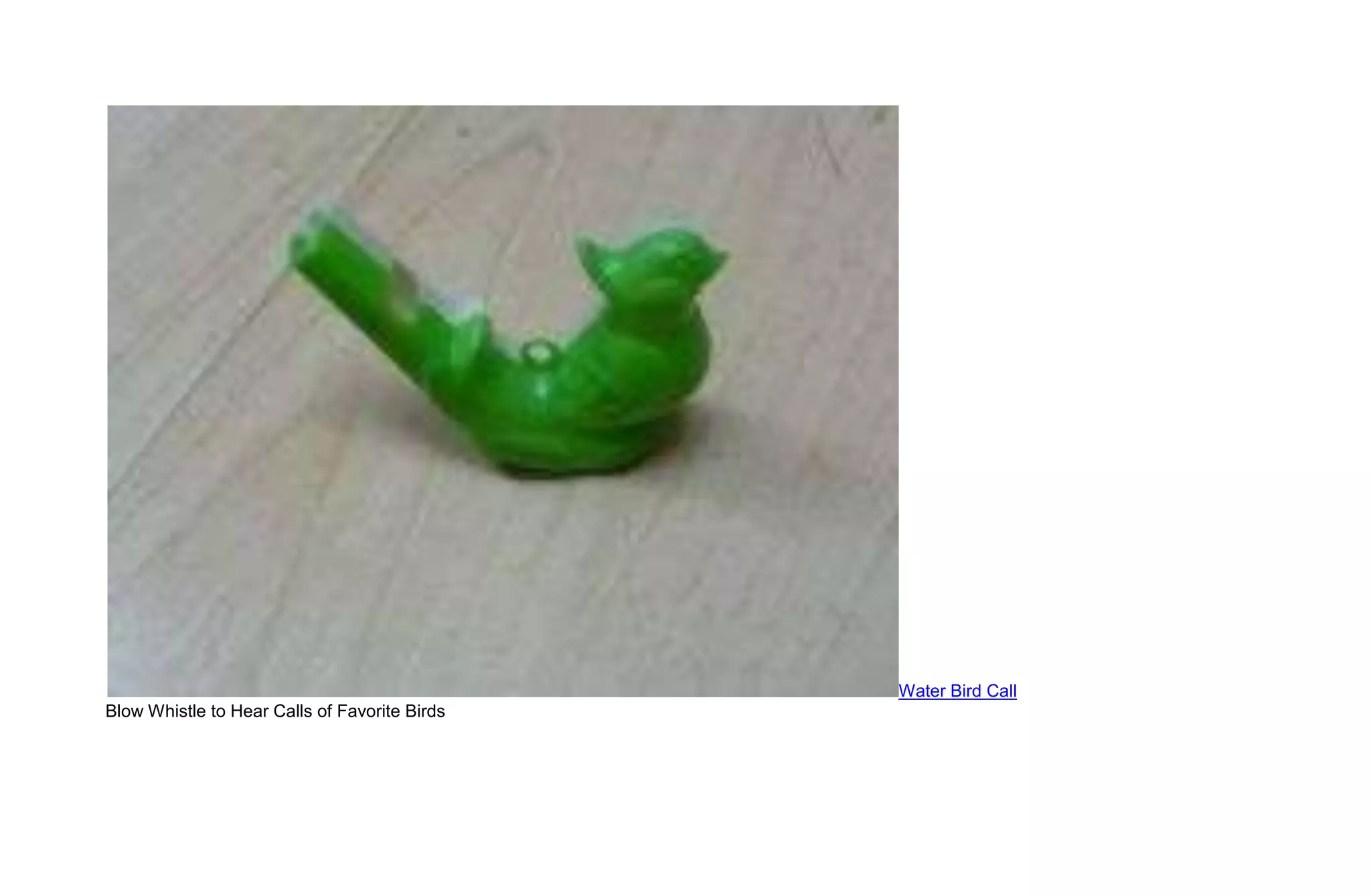 Water Bird Call
Blow Whistle to Hear Calls of Favorite Birds
 