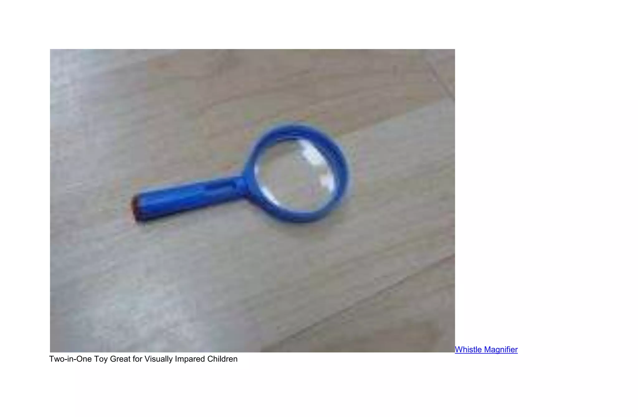 Whistle Magnifier
Two-in-One Toy Great for Visually Impared Children
 