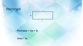 Lxw Example Rectangle Instructional Materials in Mathematics | PPTX