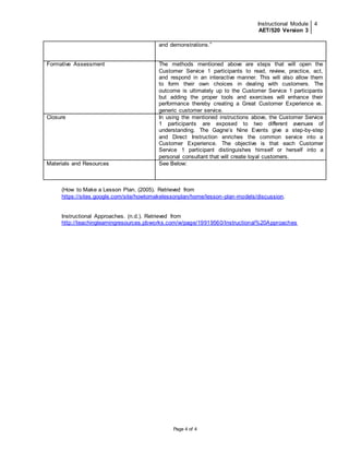 Instructional module training plan i, ii, & iii | DOCX