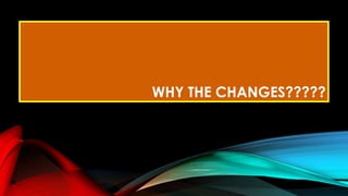 WHY THE CHANGES?????
 