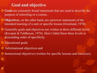 Instructional Objectives and Learning Outcomes | PPTX