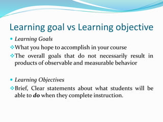 Learning Target Vs Objective I nstructional objectives 21august | PPTX