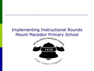 Implementing Instructional Rounds Mount Macedon Primary School 