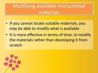 Modifying Materials Instructional Strategies | PPTX