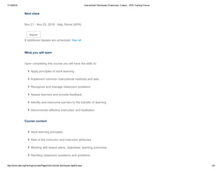 Instructional techniques (classroom, 5 days) iata training course | PDF