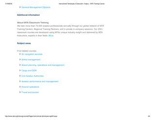 Instructional techniques (classroom, 5 days) iata training course | PDF