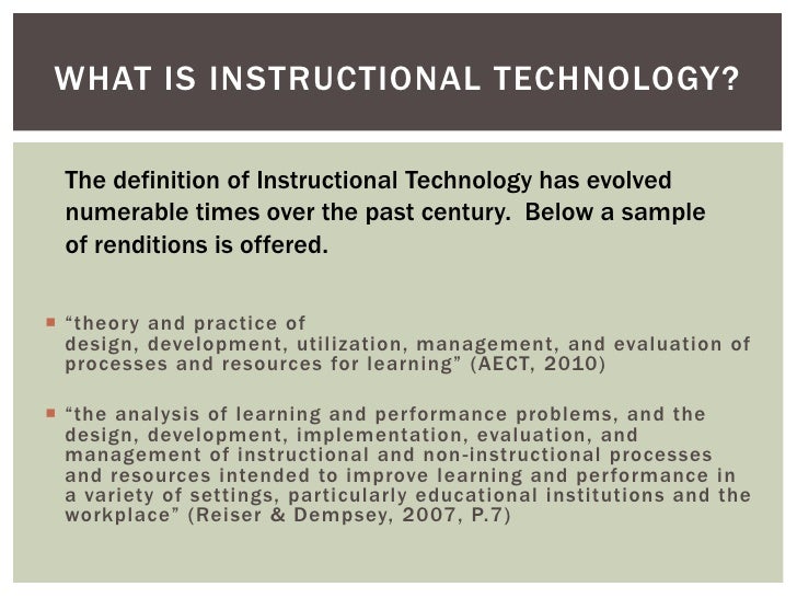 Instructional technologyhistoryfuture