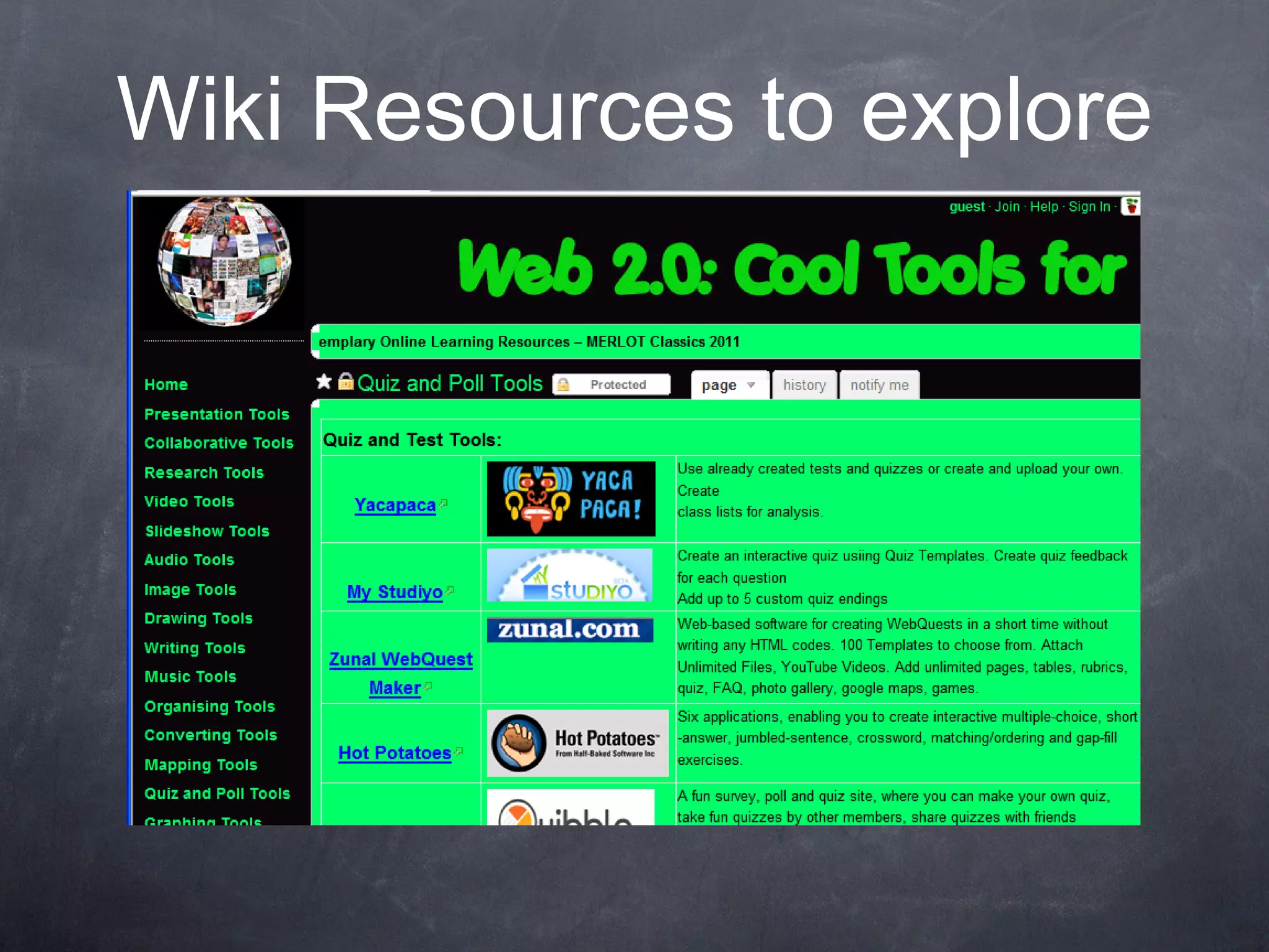 Wiki Resources to explore 