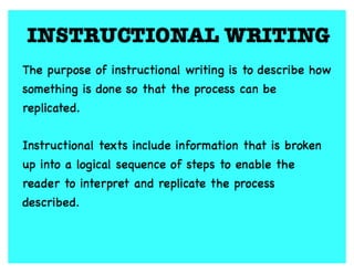 Instructional writing