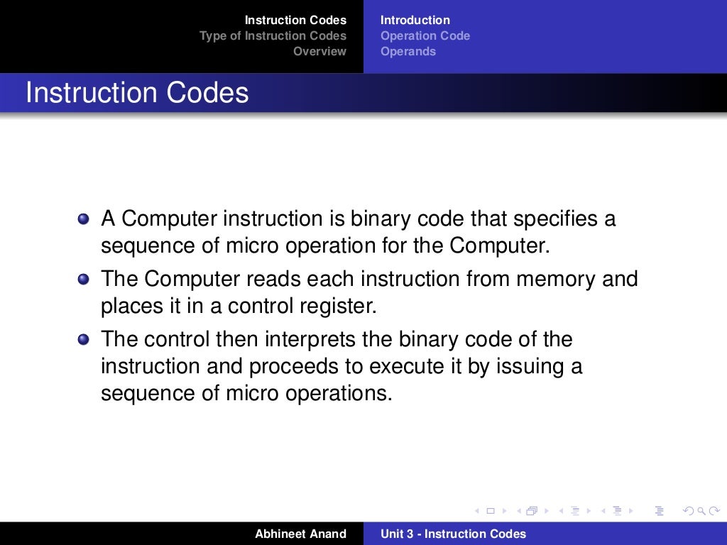 Instruction code